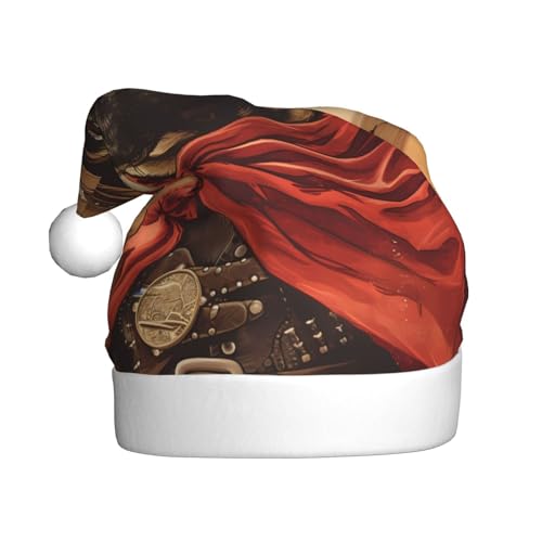 Kuilepa Weihnachtsmütze mit Western-Französischer Bulldogge, Cowboy-Druck, Weihnachtsmannmütze, Weihnachtsmütze für Erwachsene, verdickte Weihnachtsmannmützen für Weihnachten, Neujahr, Urlaub von Kuilepa