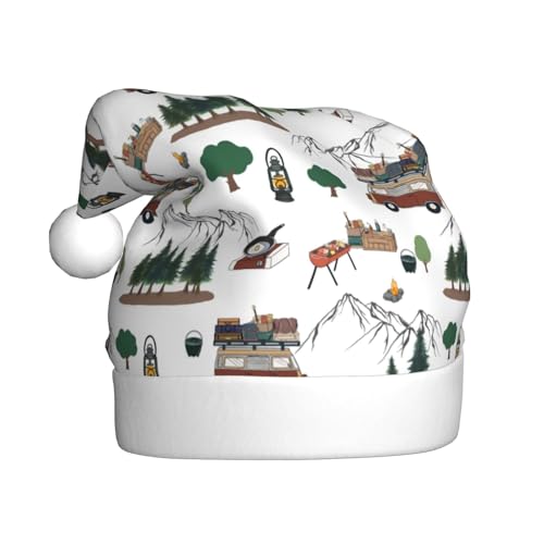 Kuilepa Weihnachtsmütze mit Wohnwagen-Druck, Weihnachtsmann-Hut für Erwachsene, verdickte Weihnachtsmannmützen für Weihnachten, Neujahr, Partyzubehör Kuilepa Weihnachtsmütze mit Wohnwagen-Druck, Weihnachtsmann-Hut für Erwachsene, verdickte Weihnachtsmannmützen für Weihnachten, Neujahr, Partyzubehör von Kuilepa
