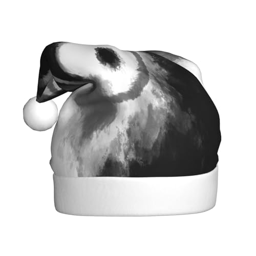 Kuilepa Weihnachtsmütze mit Yin- und Yang-Aufdruck, Weihnachtsmannmütze, Weihnachtsmütze für Erwachsene, verdickte Weihnachtsmannmützen für Weihnachten, Neujahr, Urlaub, Partyzubehör von Kuilepa