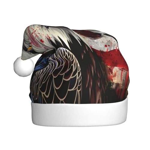 Kuilepa Weihnachtsmütze mit amerikanischem Adlermotiv, Weihnachtsmannmütze, Weihnachtsmütze für Erwachsene, verdickte Weihnachtsmannmützen für Weihnachten, Neujahr, Urlaub, Partyzubehör Kuilepa Weihnachtsmütze mit amerikanischem Adlermotiv, Weihnachtsmannmütze, Weihnachtsmütze für Erwachsene, verdickte Weihnachtsmannmützen für Weihnachten, Neujahr, Urlaub, Partyzubehör von Kuilepa