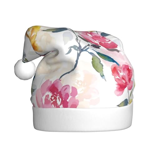 Kuilepa Weihnachtsmütze mit buntem Blumendruck, Weihnachtsmannmütze, Weihnachtsmütze für Erwachsene, verdickte Weihnachtsmannmützen für Weihnachten, Neujahr, Urlaub, Partyzubehör Kuilepa Weihnachtsmütze mit buntem Blumendruck, Weihnachtsmannmütze, Weihnachtsmütze für Erwachsene, verdickte Weihnachtsmannmützen für Weihnachten, Neujahr, Urlaub, Partyzubehör von Kuilepa