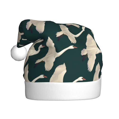 Kuilepa Weihnachtsmütze mit fliegenden Schwänen, Weihnachtsmannmütze, Weihnachtsmütze für Erwachsene, verdickte Weihnachtsmannmützen für Weihnachten, Neujahr, Urlaub, Partyzubehör Kuilepa Weihnachtsmütze mit fliegenden Schwänen, Weihnachtsmannmütze, Weihnachtsmütze für Erwachsene, verdickte Weihnachtsmannmützen für Weihnachten, Neujahr, Urlaub, Partyzubehör von Kuilepa