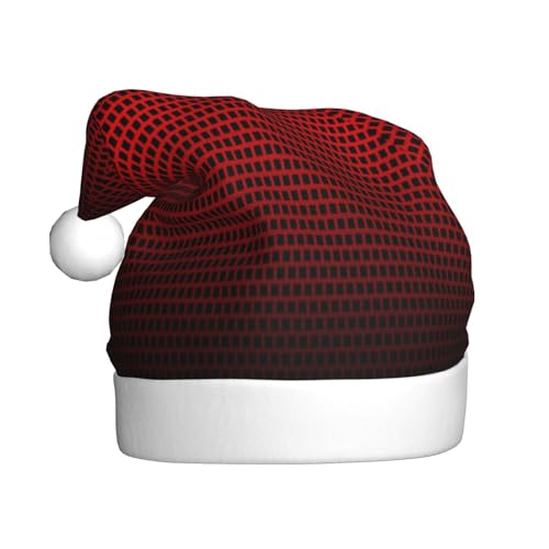 Kuilepa Weihnachtsmütze mit geometrischem Druck, Weihnachtsmannmütze, Weihnachtsmütze für Erwachsene, verdickte Weihnachtsmannmützen für Weihnachten, Neujahr, Urlaub, Partyzubehör von Kuilepa