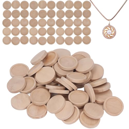 100pcs Bezel Anhängerschale rund Holz, 30 mm OD Runde Sycamore Holz Cabochon Anhänger für DIY -Holzkabelketten -Halskette Schmuck 100pcs Bezel Anhängerschale rund Holz, 30 mm OD Runde Sycamore Holz Cabochon Anhänger für DIY -Holzkabelketten -Halskette Schmuck von Kukyller
