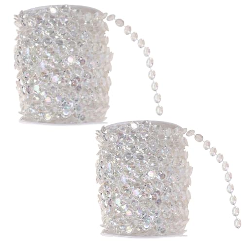 2 Roll 30m Colorful Crystal Bead Garland, 10mm Clear Acrylic Crystal Garland Strands Hanging Chandelier Bead Chain Disc for Wedding Festival Decorative 2 Roll 30m Colorful Crystal Bead Garland, 10mm Clear Acrylic Crystal Garland Strands Hanging Chandelier Bead Chain Disc for Wedding Festival Decorative von Kukyller