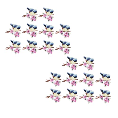 20pcs Vögel bestickte Flecken, Vogelblume Nähen auf Flecken Nähen Blumen Anwendung Stickerei Anwendung für Rucksäcke Hosen Kleidung Jeans von Kukyller