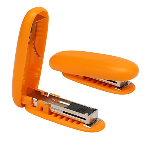 2pcs Mini -Hefter, Hebelstruktur Handheld Heftler Foldable Save Labour Office Supplies für Pädagogen Crafters DIY -Enthusiasten (Orange) von Kukyller