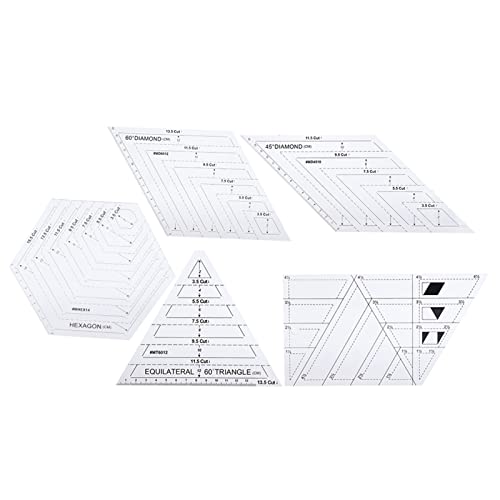 5pcs Quilt -Vorlagen -Set, Patchwork -Lineal transparentes Acryl -Schneidvorlagen für Quilt -Nähmaschinen Lineal 5pcs Quilt -Vorlagen -Set, Patchwork -Lineal transparentes Acryl -Schneidvorlagen für Quilt -Nähmaschinen Lineal von Kukyller