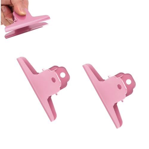 Kukyller 2PCS Bullenclips, lange Metallpapierklammern für Büroküche, Zeichenbrett, Kunsthandwerk in der Home Office School (lila, rosa, rot, schwarz) (Pink) von Kukyller
