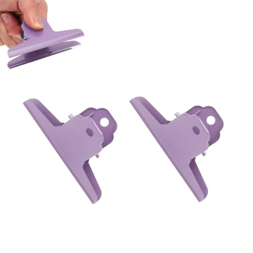 Kukyller 2PCS Bullenclips, lange Metallpapierklammern für Büroküche, Zeichenbrett, Kunsthandwerk in der Home Office School (lila, rosa, rot, schwarz) (Purple) von Kukyller