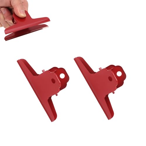 Kukyller 2PCS Bullenclips, lange Metallpapierklammern für Büroküche, Zeichenbrett, Kunsthandwerk in der Home Office School (lila, rosa, rot, schwarz) (Red) von Kukyller