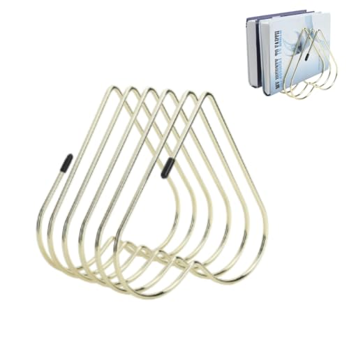 Kukyller File Rack Book Organiser,Desktop Book Storage Rack Display Holder for Office Home Decoration Magazine Stand,To Store Magazines,Photo Albums (Gold) von Kukyller