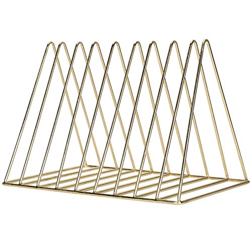 Kukyller Gold Metal -Rekordhalter, Vertical Record Player Holder, Datei Organizer für Schreibtisch, Desktop -Datei -Sortierter von Kukyller