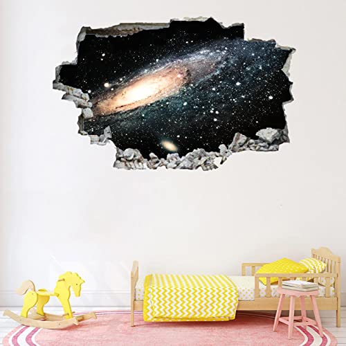 3D Wandtattoo Wanddurchbruch, Galaxie Durchbruch Wandaufkleber für Kinderzimmer, sticker für Wohnzimmer, Weltraum Abnehmbare Selbstklebend Vinyl Wandsticker, Wandbild Junge Mädchen Schlafzimmer von Kuletkear