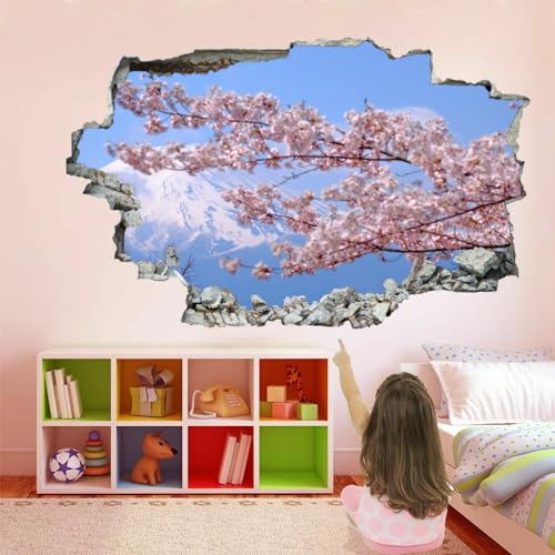 3D Wandtattoo Wanddurchbruch, Japanische Kirschblüten Durchbruch Wandaufkleber für Kinderzimmer, sticker für Wohnzimmer, Schneeberg Vinyl Wandsticker, Wandbild Junge Mädchen Schlafzimmer 67x45cm 3D Wandtattoo Wanddurchbruch, Japanische Kirschblüten Durchbruch Wandaufkleber für Kinderzimmer, sticker für Wohnzimmer, Schneeberg Vinyl Wandsticker, Wandbild Junge Mädchen Schlafzimmer 67x45cm von Kuletkear