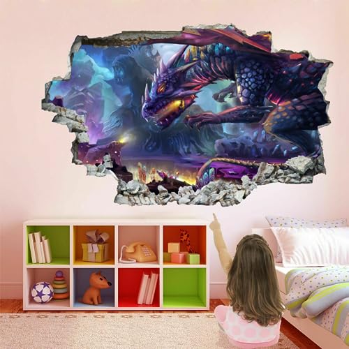 3D Wandtattoos Durchbruch Wandbild Drachen Selbstklebend Kinderzimmer Aufkleber Wandaufkleber Science-Fiction Abnehmbare Wandsticker für Kinderzimmer Wohnzimmer Schlafzimmer Deko 3D Wandtattoos Durchbruch Wandbild Drachen Selbstklebend Kinderzimmer Aufkleber Wandaufkleber Science-Fiction Abnehmbare Wandsticker für Kinderzimmer Wohnzimmer Schlafzimmer Deko von Kuletkear