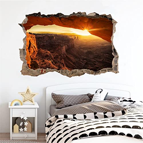 Höhle 3D Wandtattoo Wanddurchbruch, Sonnenaufgang Durchbruch Wandaufkleber für Kinderzimmer, sticker für Wohnzimmer, Abnehmbare Selbstklebend Vinyl Wandsticker, Wandbild Junge Mädchen Schlafzimmer Höhle 3D Wandtattoo Wanddurchbruch, Sonnenaufgang Durchbruch Wandaufkleber für Kinderzimmer, sticker für Wohnzimmer, Abnehmbare Selbstklebend Vinyl Wandsticker, Wandbild Junge Mädchen Schlafzimmer von Kuletkear