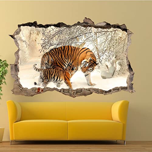 Kuletkear 3D Wandtattoo, Durchbruch Wandaufkleber für Kinderzimmer, Wandtattoos für Wohnzimmer, Tiger B 98 x H 65 cm Wandsticker, Wandbild Junge Mädchen Schlafzimmer Kuletkear 3D Wandtattoo, Durchbruch Wandaufkleber für Kinderzimmer, Wandtattoos für Wohnzimmer, Tiger B 98 x H 65 cm Wandsticker, Wandbild Junge Mädchen Schlafzimmer von Kuletkear