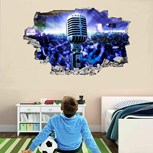 Mikrofon Wandsticker 3D Durchbruch Konzert Wandtattoo kinderzimmer Deko Wand Aufkleber Selbstklebend Wanddurchbruch Wandsticker Wandbild für Junge Mädchen Teenager Zimmer Wohnzimmer Schlafzimmer Mikrofon Wandsticker 3D Durchbruch Konzert Wandtattoo kinderzimmer Deko Wand Aufkleber Selbstklebend Wanddurchbruch Wandsticker Wandbild für Junge Mädchen Teenager Zimmer Wohnzimmer Schlafzimmer von Kuletkear