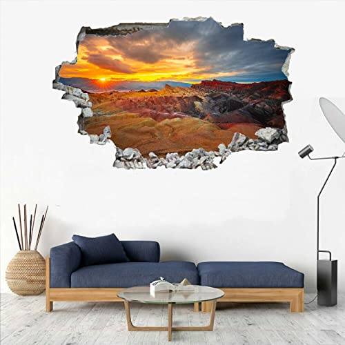 Sonnenaufgang Wandtattoo 3D Durchbruch Felsen Wandsticker Wanddekoration selbstklebend B 90 x H 60 cm Abnehmbare Wandaufkleber Deko Schlafzimmer Wohnzimmer Kinderzimmer Kunst Wohnkultur Wandbilder Sonnenaufgang Wandtattoo 3D Durchbruch Felsen Wandsticker Wanddekoration selbstklebend B 90 x H 60 cm Abnehmbare Wandaufkleber Deko Schlafzimmer Wohnzimmer Kinderzimmer Kunst Wohnkultur Wandbilder von Kuletkear