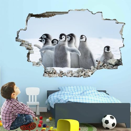 Wandtattoo Aufkleber Wandbild Pinguin Mauerloch 3D Durchbruch Effekt Wandsticker Schnee Wandaufkleber Abnehmbare Wanddeko fürs Wohnung Wohnzimmer Schlafzimmer Bad Kinderzimmer Tapeten Deko Wandtattoo Aufkleber Wandbild Pinguin Mauerloch 3D Durchbruch Effekt Wandsticker Schnee Wandaufkleber Abnehmbare Wanddeko fürs Wohnung Wohnzimmer Schlafzimmer Bad Kinderzimmer Tapeten Deko von Kuletkear