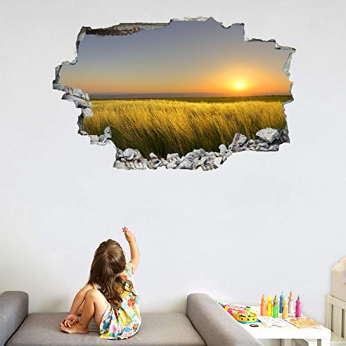 Weizenfeld 3D Wandtattoos Durchbruch Wandbild Sonnenuntergang Selbstklebend Kinderzimmer Aufkleber Landschaft Abnehmbare Wandsticker für Junge Mädchen Teenager Zimmer Wohnzimmer Schlafzimmer Weizenfeld 3D Wandtattoos Durchbruch Wandbild Sonnenuntergang Selbstklebend Kinderzimmer Aufkleber Landschaft Abnehmbare Wandsticker für Junge Mädchen Teenager Zimmer Wohnzimmer Schlafzimmer von Kuletkear