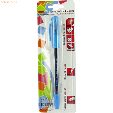 12 x Kum Bleistift mit Aufsteckradierer und Spitzer Tip Top farbig sor von Kum