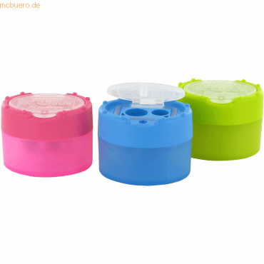 20 x Kum Doppelspitzdose Click-Snap K2 Pop Kunststoff farbig sortiert von Kum