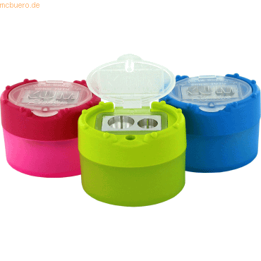20 x Kum Doppelspitzdose Click-Snap M2 Pop Kunststoff farbig sortiert von Kum