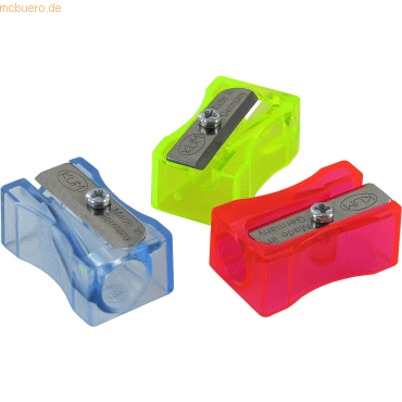 24 x Kum Bleistiftspitzer 100-1 FT Blockform Kunststoff farbig sortier von Kum
