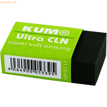 30 x Kum Radierer Ultra CLN SW Kunststoff schwarz von Kum