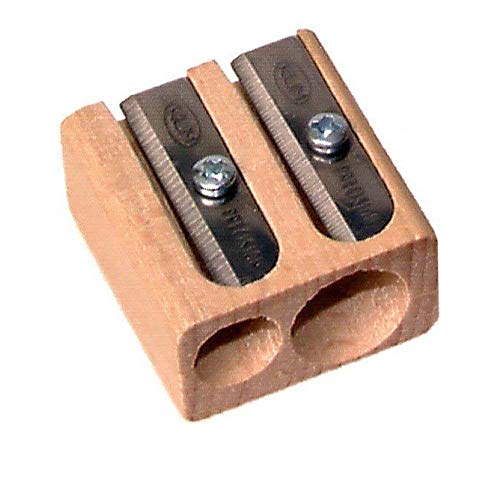 KUM 107.02.01 Holz 2-Loch Stahl Klinge Anspitzer, Farben variieren 3 Pack von Kum