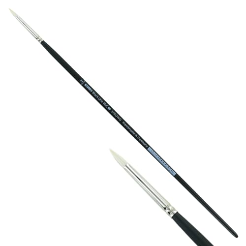 KUM 5123711 - Acryl- und Ölpinsel Black Line, Rund, Größe 2, für Künstler, Künstlerpinsel, Künstlerbedarf von Kum