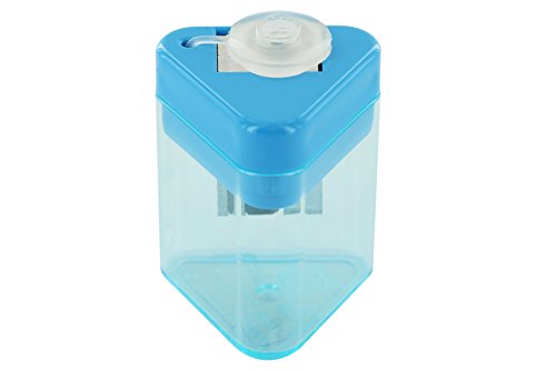 KUM AZ402.13.19-B - Anspitzer mit Behälter Mini Tri M1 B, aus Magnesium, Dreieckform, blau, 1 Stück von Kum