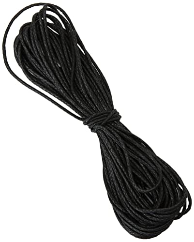 Kumihimo 1 mm x 6 m Baumwolle gewachst Cord, schwarz von Kumihimo