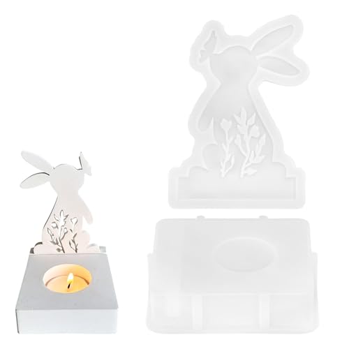 2 Stück Silikonformen Hase Gießformen - 3D Silikonformen Ostern Hase Backform, Gips Ostern Hase Backform Hase Silikon DIY Giessform für Kerzen Handwerk Oster 2 Stück Silikonformen Hase Gießformen - 3D Silikonformen Ostern Hase Backform, Gips Ostern Hase Backform Hase Silikon DIY Giessform für Kerzen Handwerk Oster von Kunoli