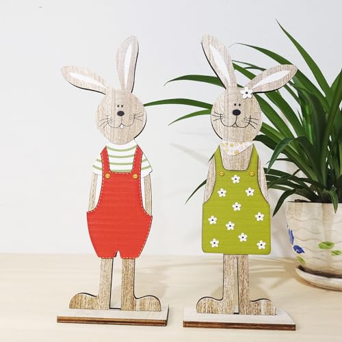 Osterdeko Holz Hasen Deko 2 Stücke 25cm, Tischdeko Ostern Deko Modern, Bunny Easter Decoration, Häschen Desktop Innen Außen Rustikale Ostern Frühling Dekoration, Dekoration zu Ostern für Drinnen Osterdeko Holz Hasen Deko 2 Stücke 25cm, Tischdeko Ostern Deko Modern, Bunny Easter Decoration, Häschen Desktop Innen Außen Rustikale Ostern Frühling Dekoration, Dekoration zu Ostern für Drinnen von Kunoli