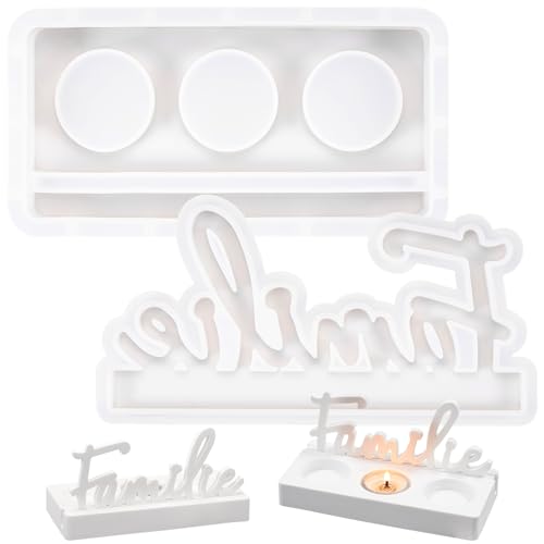 Silikon Gießformen, Familie Wort Silikonformen Gießformen, Heimdekoration, die eine Warme Atmosphäre Schafft, Silikonform für Kerzenhalter mit Sockel für Sojawachs, Seife, Gips, Handwerk Silikon Gießformen, Familie Wort Silikonformen Gießformen, Heimdekoration, die eine Warme Atmosphäre Schafft, Silikonform für Kerzenhalter mit Sockel für Sojawachs, Seife, Gips, Handwerk von Kunoli