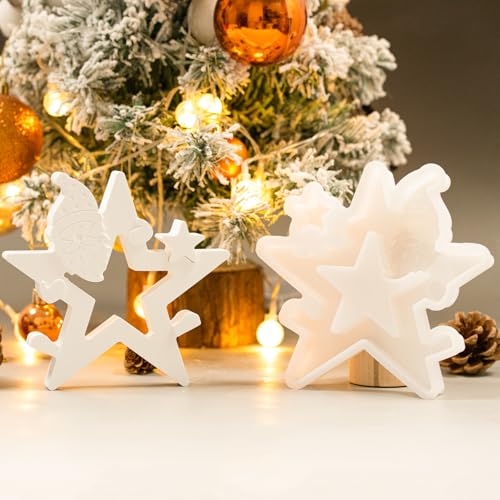 Silikonformen Gießformen Weihnachten, Silikonform Stern, Sterne Silikonform Weihnachten, Gießform Stern, Gießform Weihnachten für Gips, DIY Weihnachten Handwerk (Big) von Kunoli
