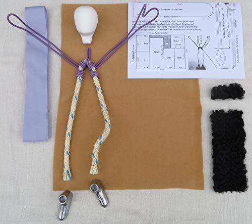 Kunsthandwerk Kolb Bastelpackung - Mann 30 cm MIT SCHWARZEM Haar - Arbeitsmaterial für Erzählfiguren - ähnlich Egli-Figuren von Kunsthandwerk Kolb