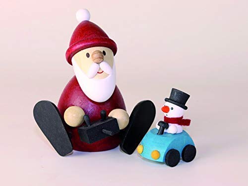 Holzfigur Weihnachtsmann mit Auto HxB 8,3x8,5cm NEU Seiffen Erzgebirge Dekoration Holzfiguren Weihnachten Fensterschmuck Spielzeug Deko Weihnachtsfigur von Kunsthandwerk Ullrich