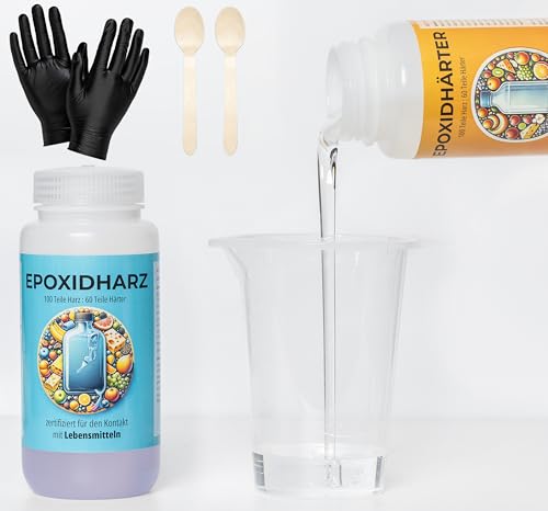 2 Komponenten Epoxidharz Lebensmittelecht und Hitzebeständig - Made in Germany - Premium Gießharz: Glasklar & Wasser- und Feuchtigkeitsbeständig mit Epoxidhärter 2 Komponenten Epoxidharz Lebensmittelecht und Hitzebeständig - Made in Germany - Premium Gießharz: Glasklar & Wasser- und Feuchtigkeitsbeständig mit Epoxidhärter von Kunstharz.Art