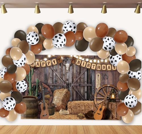 Western-Cowboy-Geburtstagsparty-Dekorationen, Western-Hintergrund mit 65 Cowboy-Luftballons, 15 x 100 cm, Fotografie-Hintergrund für Kindergeburtstag, Party, Babyparty Western-Cowboy-Geburtstagsparty-Dekorationen, Western-Hintergrund mit 65 Cowboy-Luftballons, 15 x 100 cm, Fotografie-Hintergrund für Kindergeburtstag, Party, Babyparty von Kunstlhua