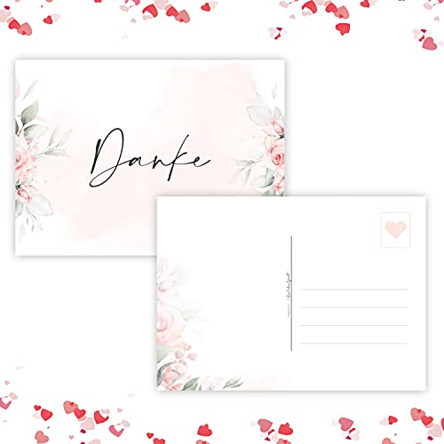 Kunterbuntspecht 25 Dankeskarten Dankeskarte Postkarte Danke Karte Danke Dankeschön Karten, Danksagungskarten Hochzeit Vielen Dank Karten von Kunterbuntspecht