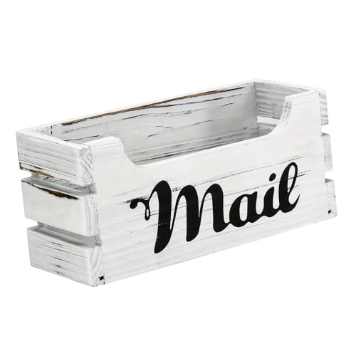 Kuntesetty Briefablage Holz Briefhalter Mail Organizer Postbox aus Holz Stilvolle Organisation Und Aufbewahrung für Büro Wohnung Geschenk, Weiß von Kuntesetty