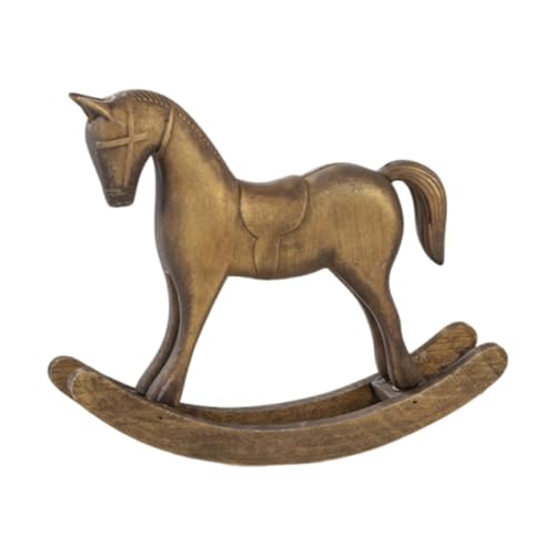 Kuntesetty Schaukelpferd Statue, Holzfigur, Tischdeko für Wohnzimmer, Bronze von Kuntesetty