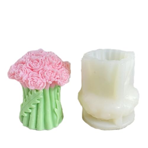 Kunyeah Silikonform für Blumen, Kerzen, Tulpen, 3D-Rosenstrauß, Aromatherapie, Ornamente, DIY, handgefertigt, Epoxidharz, Gießform für Geschenk und Heimdekoration (Nelkenstrauß) von Kunyeah