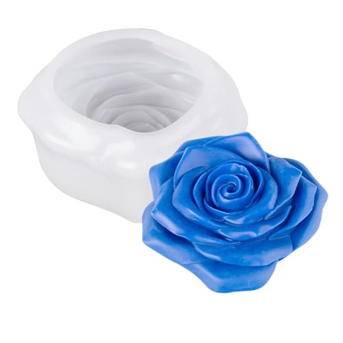 Kunyeah Silikonform für Kerzenherstellung, 3D-Rosen-Pfingstrose, Blumengießform, Epoxidharz, Bastelform für Aromatherapie, Gips, Wachs, Seife, Ton, Handwerk, Heimdekoration (Stil 4) von Kunyeah