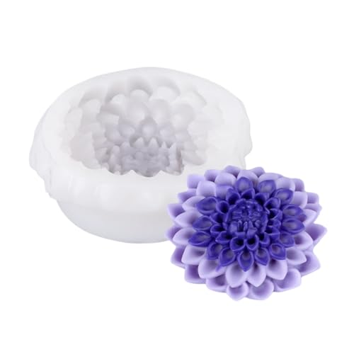 Kunyeah Silikonform für Kerzenherstellung, 3D-Rosen-Pfingstrose, Blumengussform, Epoxidharz, Bastelform für Aromatherapie, Gips, Wachs, Seife, Ton, Handwerk, Heimdekoration (Stil 2) von Kunyeah