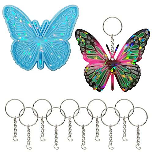 Schmetterling Schlüsselanhänger Holografische Form Anhänger Harzform Epoxidharz Gießform mit 10 Schlüsselringen Silikonform für DIY Handwerk Schmuckherstellung Zubehör Schmetterling Schlüsselanhänger Holografische Form Anhänger Harzform Epoxidharz Gießform mit 10 Schlüsselringen Silikonform für DIY Handwerk Schmuckherstellung Zubehör von Kunyeah